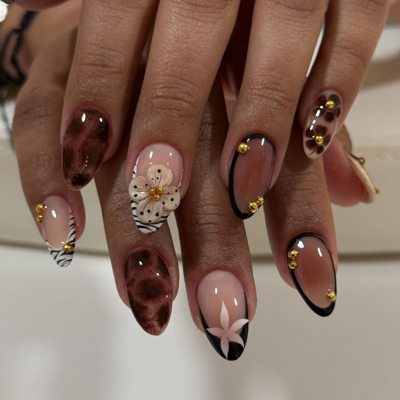Nail Art Zebra - 24 Stuks Franse Zebraprint Nepnagels 3D