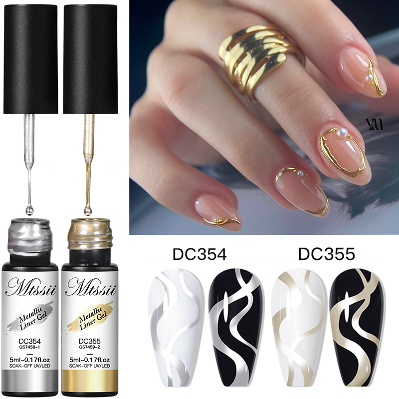 Nail Art Rose Gold - MTSSII 2/3 Stuks Metallic Liner Gel
