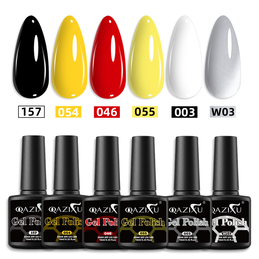 Nail Art Yellow - QAZIXU 1/6 Stuks Team Kleuren Gel