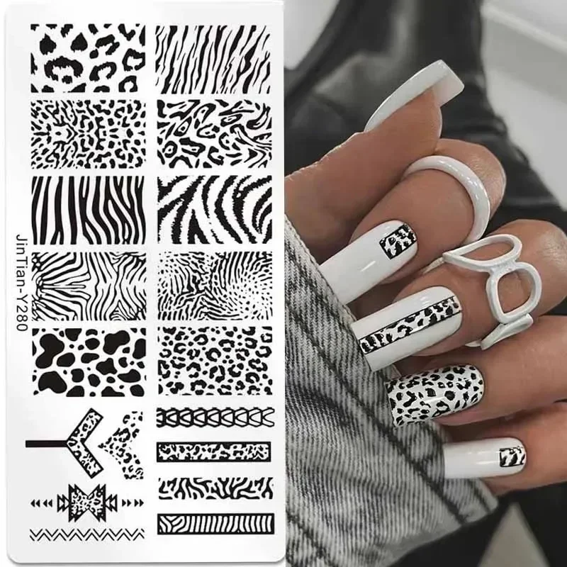Nail Art Zebra - Tijger Zebra Luipaardprint Nagel Stempelplaten Dierenafbeelding