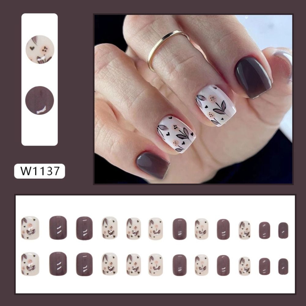 Nail Art Zebra - Nieuwe korte ronde kunstnagels Zebrastrepen Nepnagels