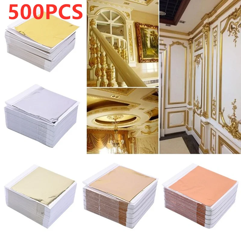 Nail Art Gold - 500 vellen imitatie goud zilver folie