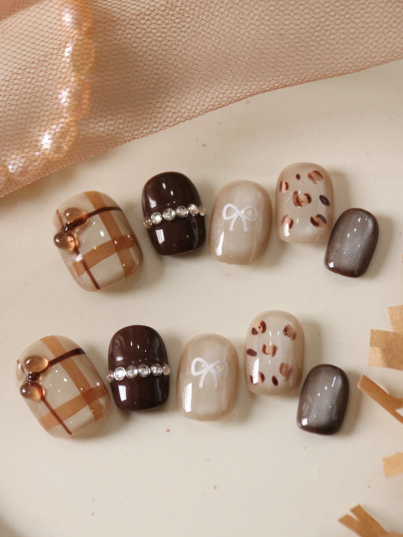 Nail Adhesive Tab - 10 stuks druk op nagels korte