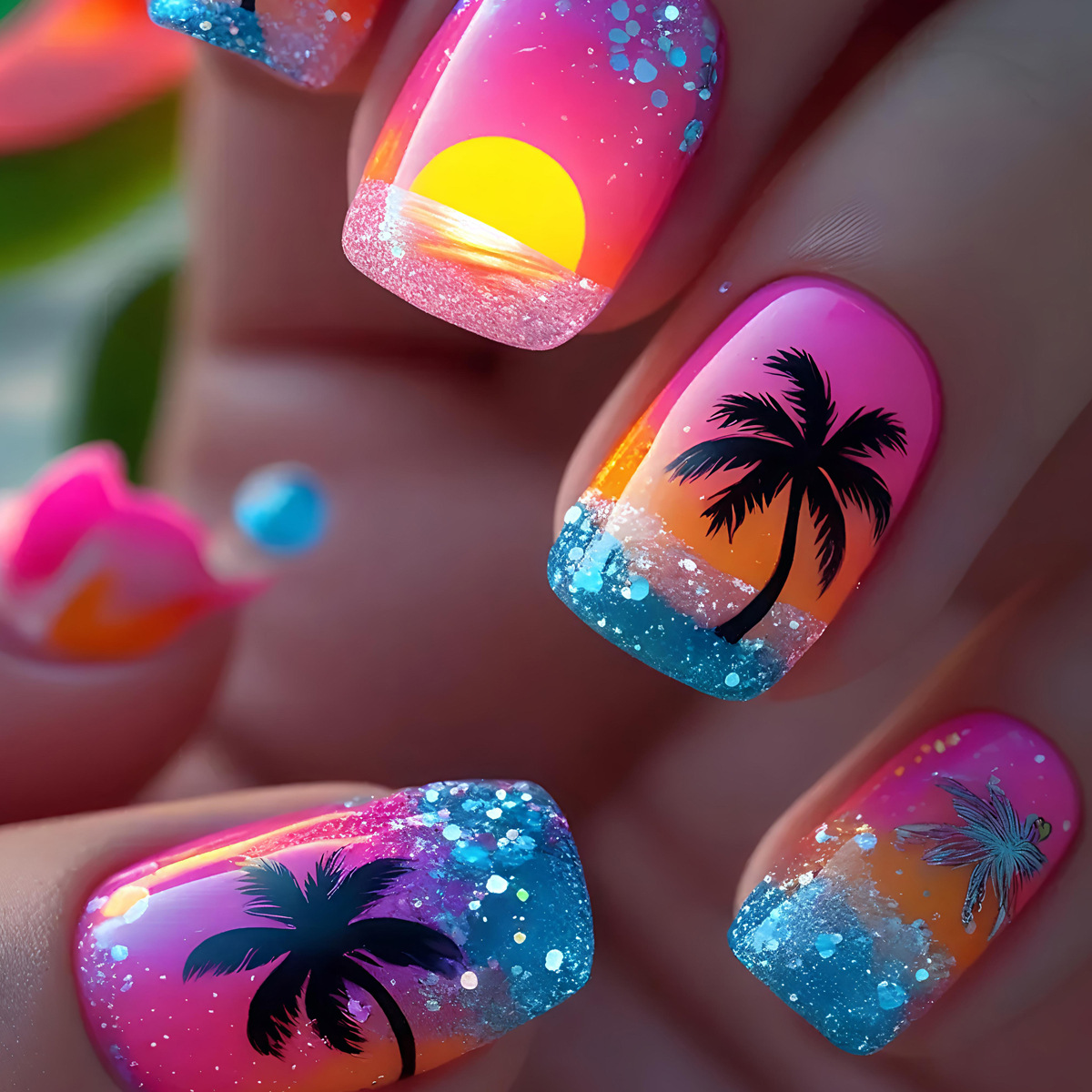 Nail Art Yellow - 24 stuks/set korte, medium en lange
