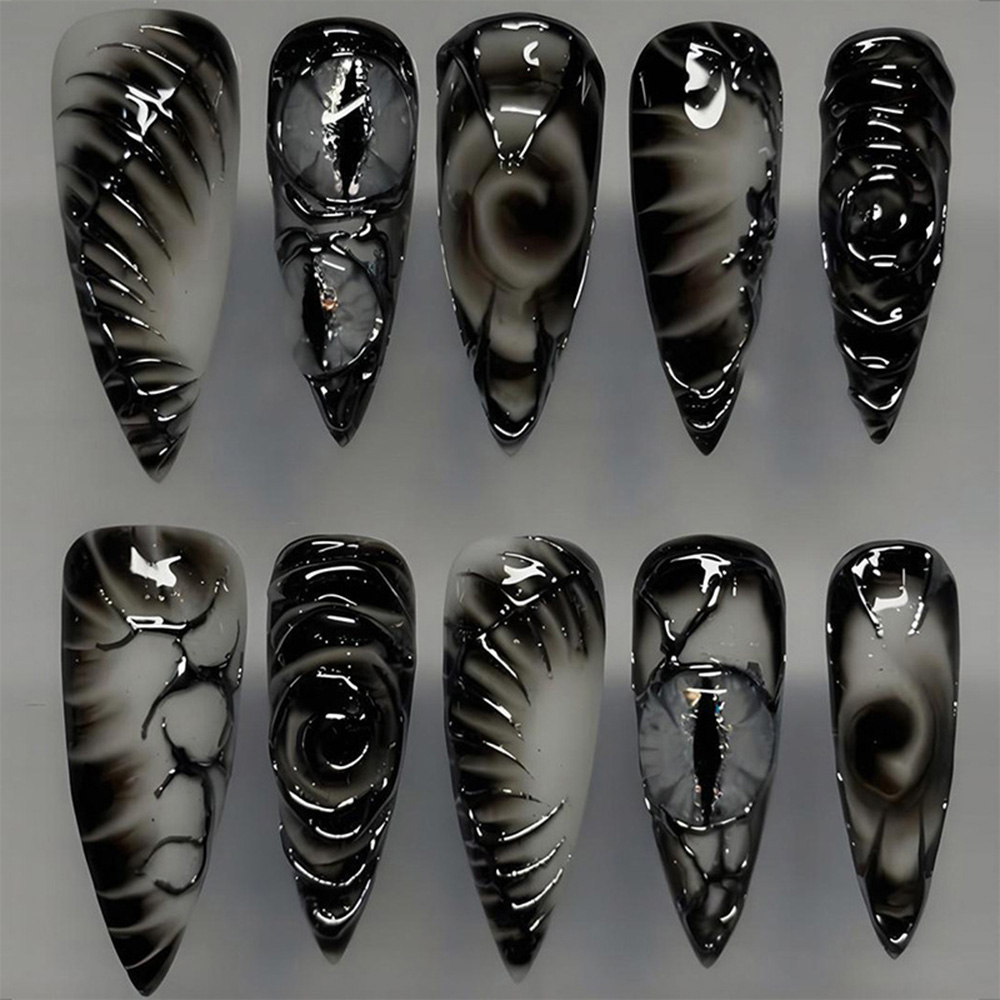 Nail Art Fake - Stiletto Gothic Press-on Nagels 30 Stuks