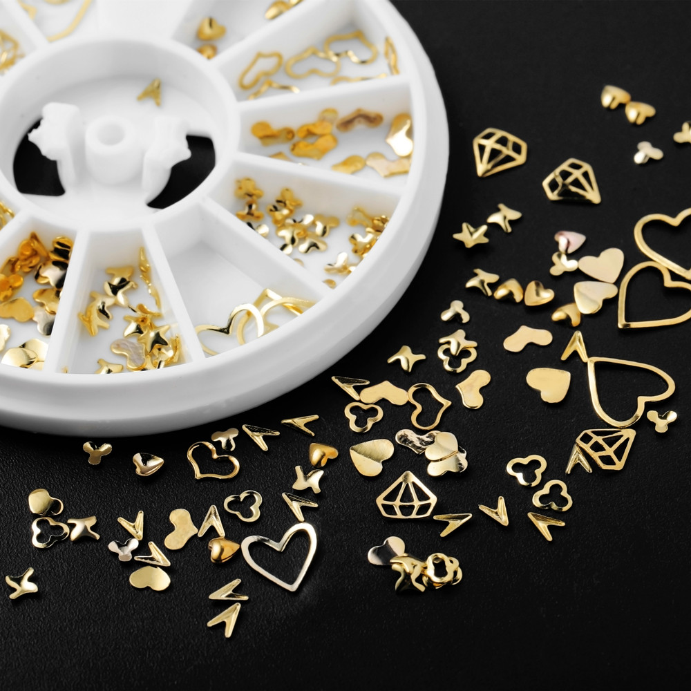 Nail Art Gold - 1 doos goud nail art glitter