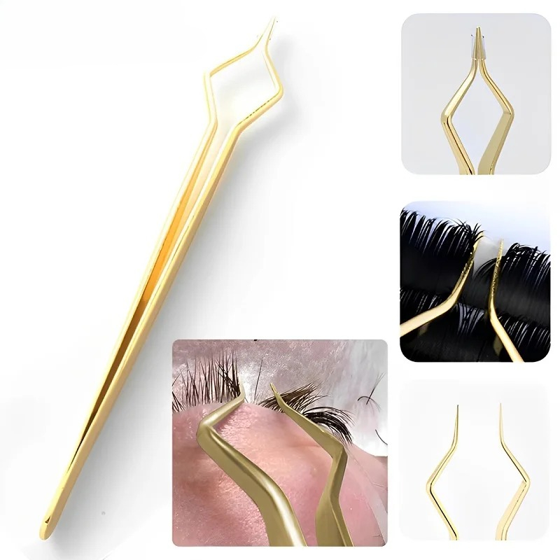 Nail Extension Form - Nieuwe wimperverlenging pincetten antislip roestvrij staal