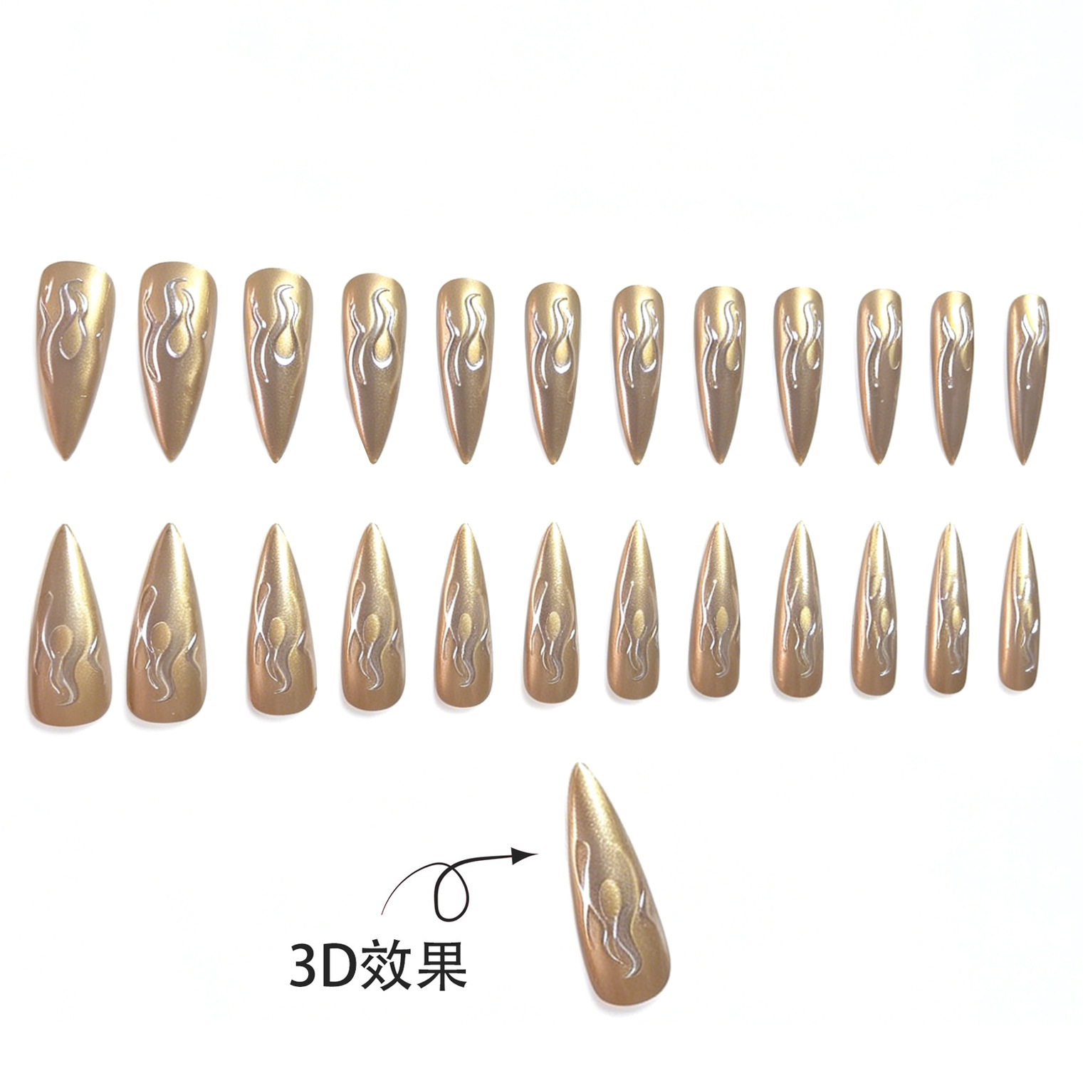 24 stuks 3D chroom zilver goud - Nail Art Gold recensie en prijs