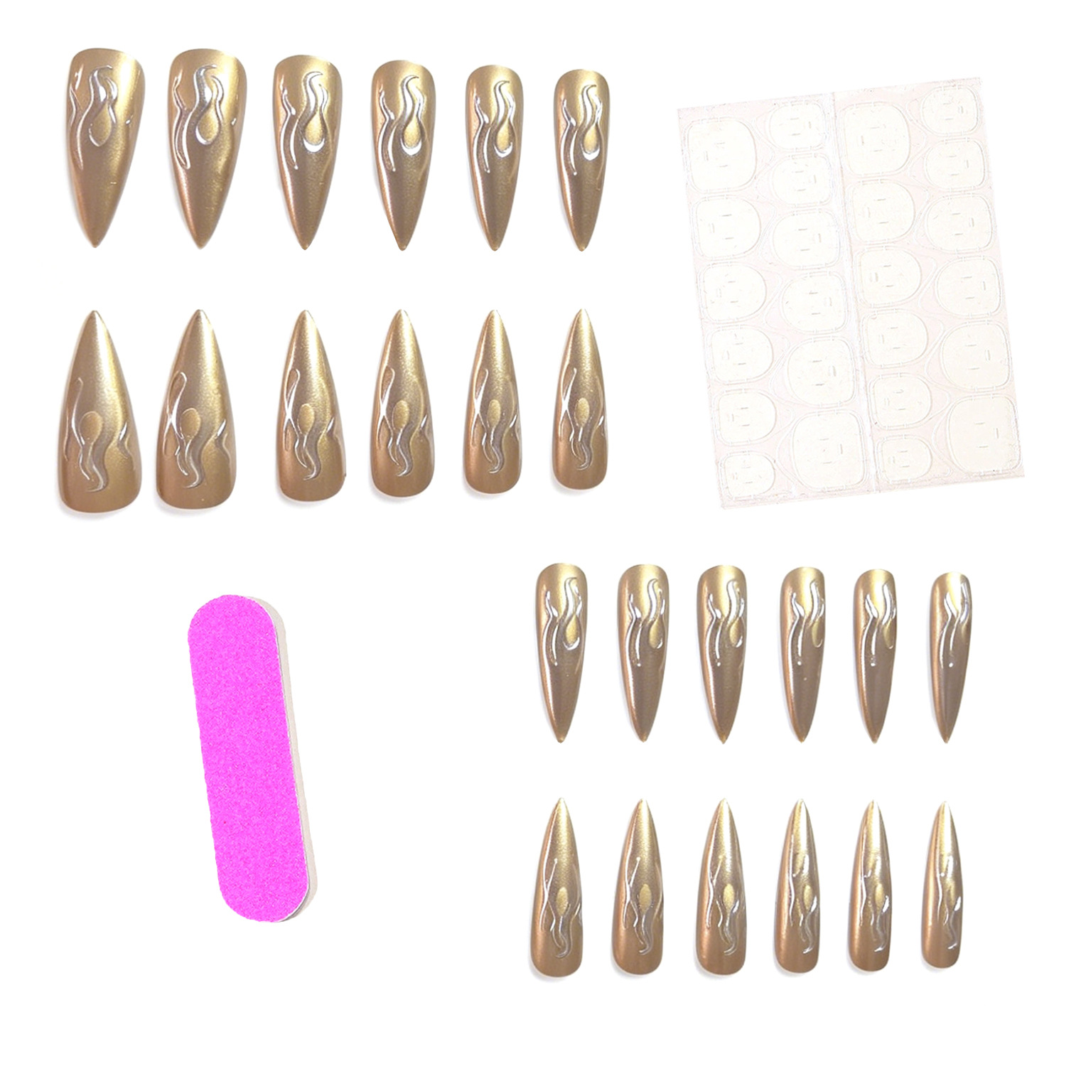 24 stuks 3D chroom zilver goud - Nail Art Gold recensie en prijs