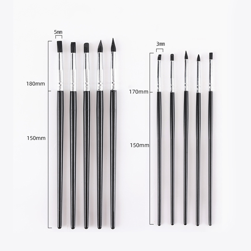 5 stuks siliconen borstelpenne - Nail Art Emerald recensie en prijs