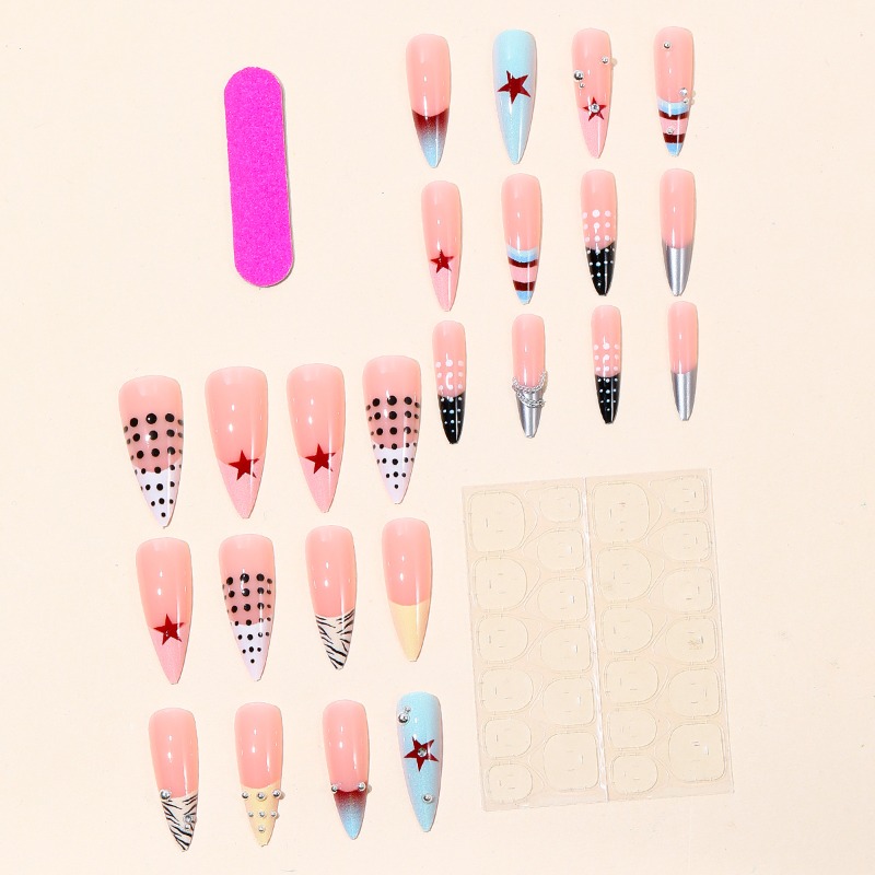 24 stuks Y2K lange stiletto op - Nail Art Zebra recensie en prijs