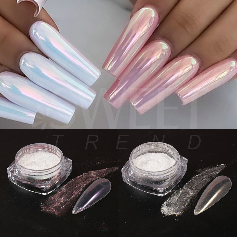 Witte Parel Spiegel Maanlicht  - Dip Powder Nail recensie en prijs