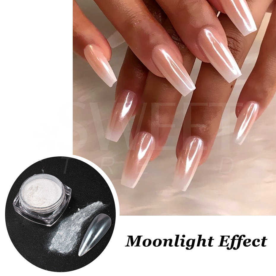 Witte Parel Spiegel Maanlicht  - Dip Powder Nail recensie en prijs
