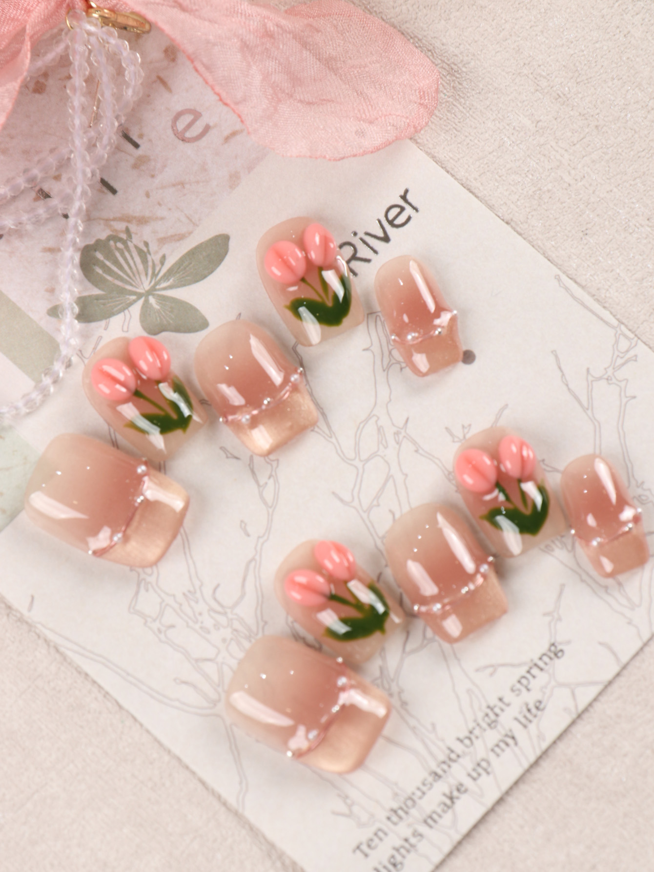 10 stuks opzetnagels korte roz - Nail Adhesive Tab recensie en prijs