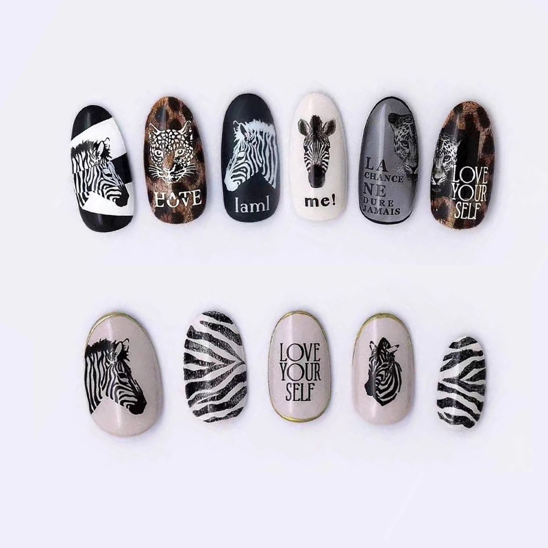 1 Vel Leeuw Zebra Nail Sticker - Nail Art Zebra recensie en prijs