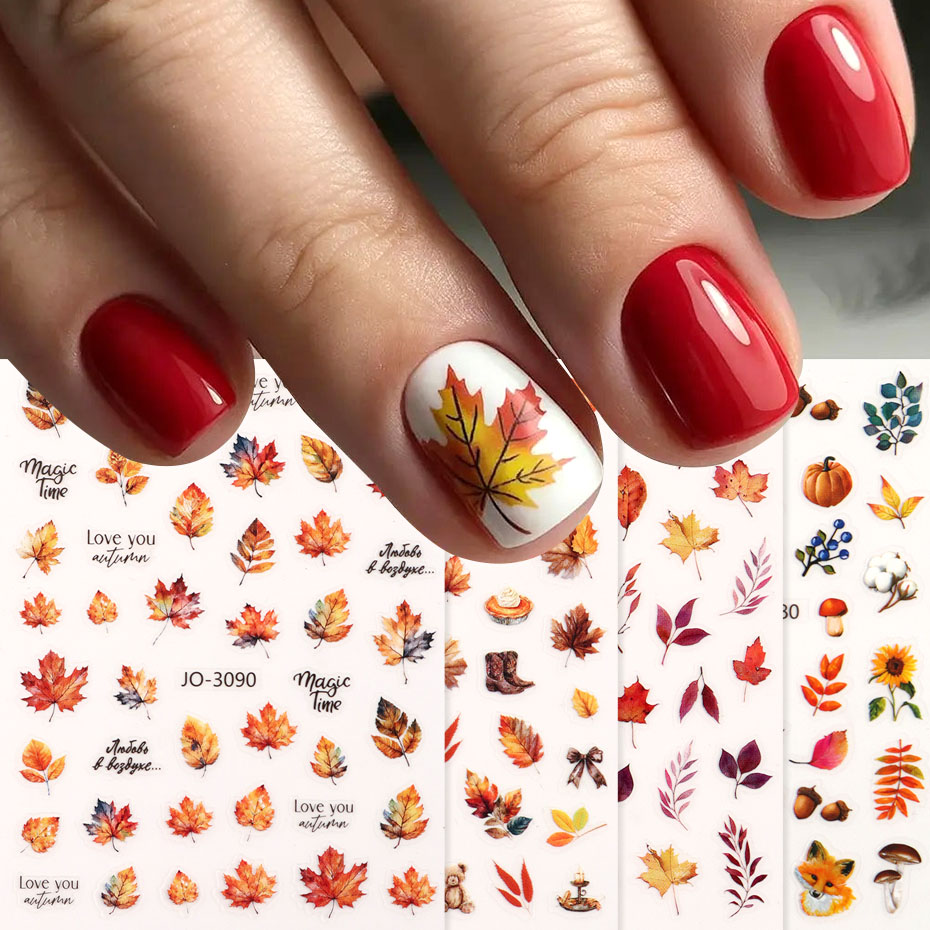 4 stuks herfst esdoornblad nag - Nail Art Rose Gold recensie en prijs