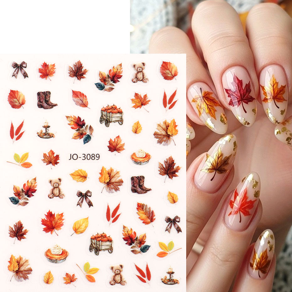 4 stuks herfst esdoornblad nag - Nail Art Rose Gold recensie en prijs