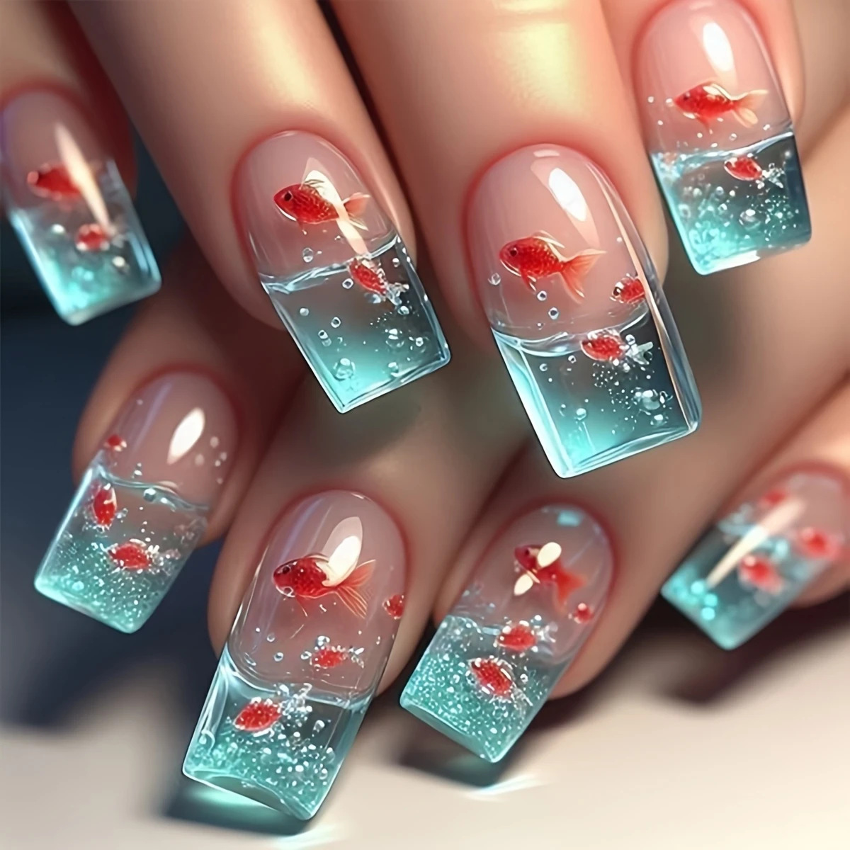 Middellange vierkante nepnagel - Nail Art Yellow recensie en prijs