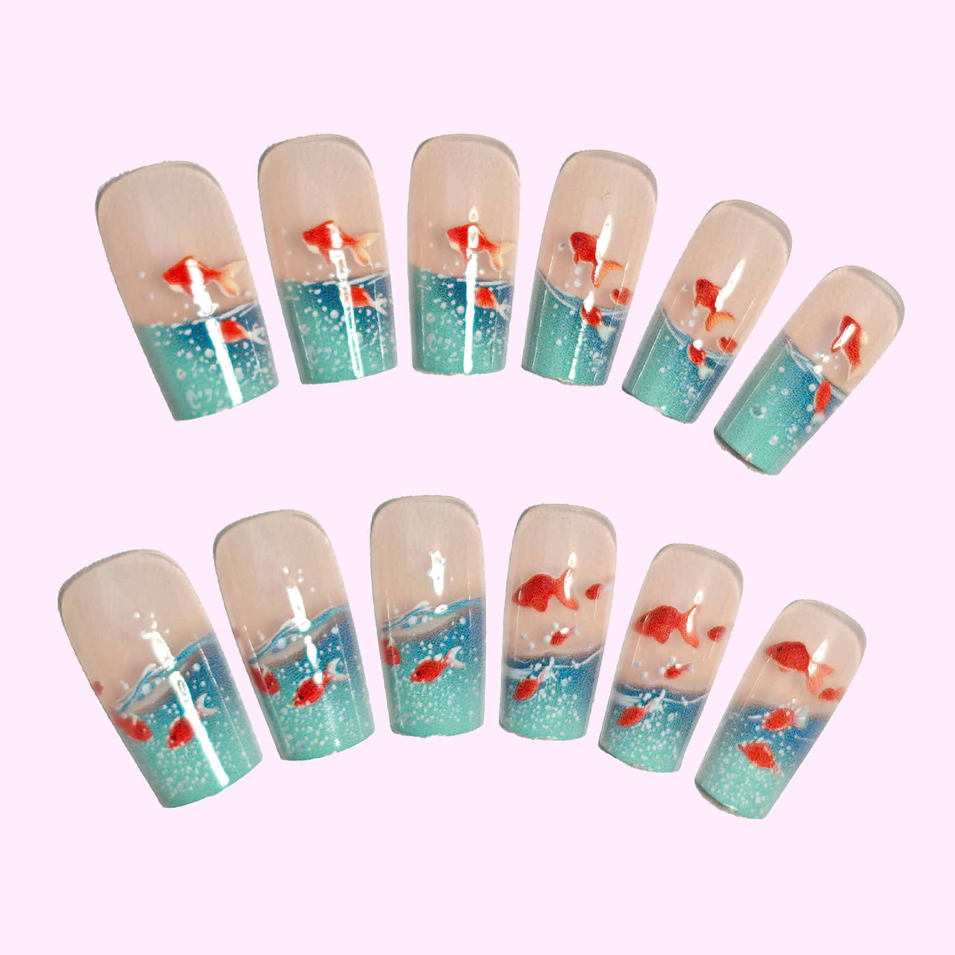 Middellange vierkante nepnagel - Nail Art Yellow recensie en prijs