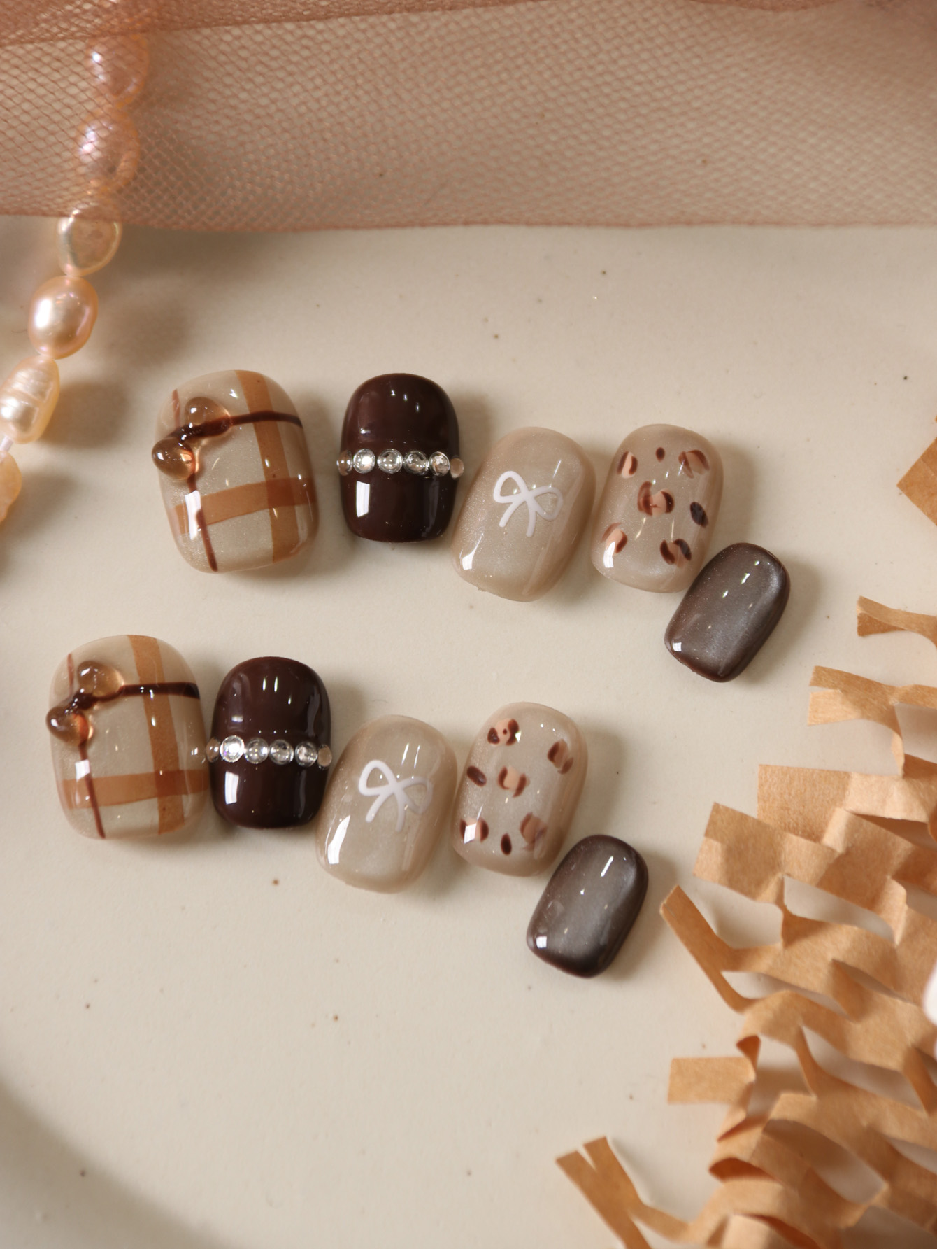 10 stuks druk op nagels korte  - Nail Adhesive Tab recensie en prijs