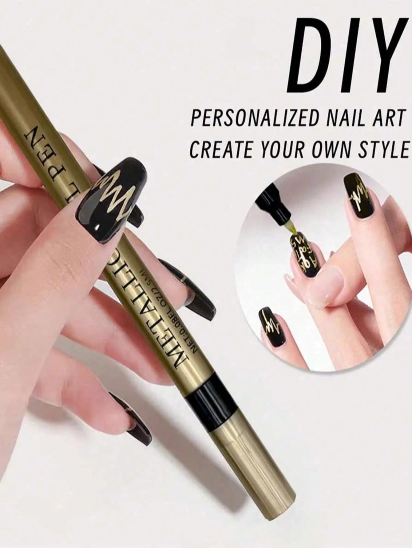 0,8 mm 1 stuk Nagelstift, Wit  - Nail Art Gold recensie en prijs