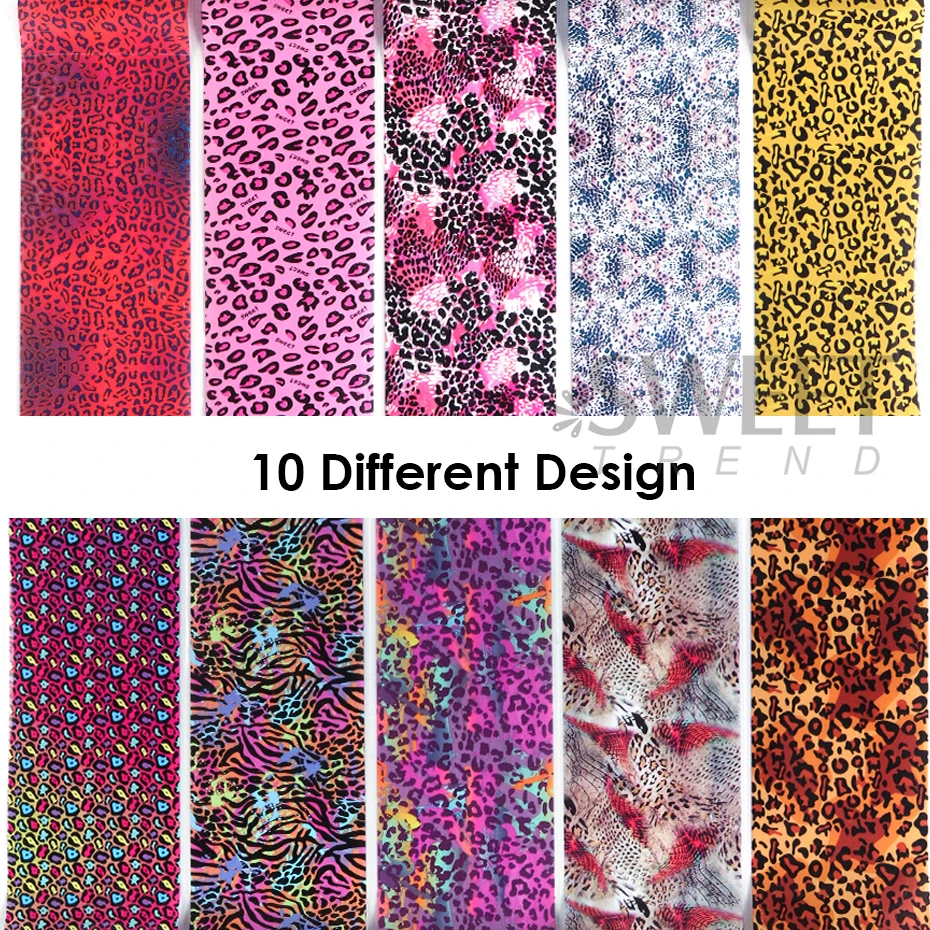 10 stuks kleurrijke luipaardpr - Nail Art Zebra recensie en prijs