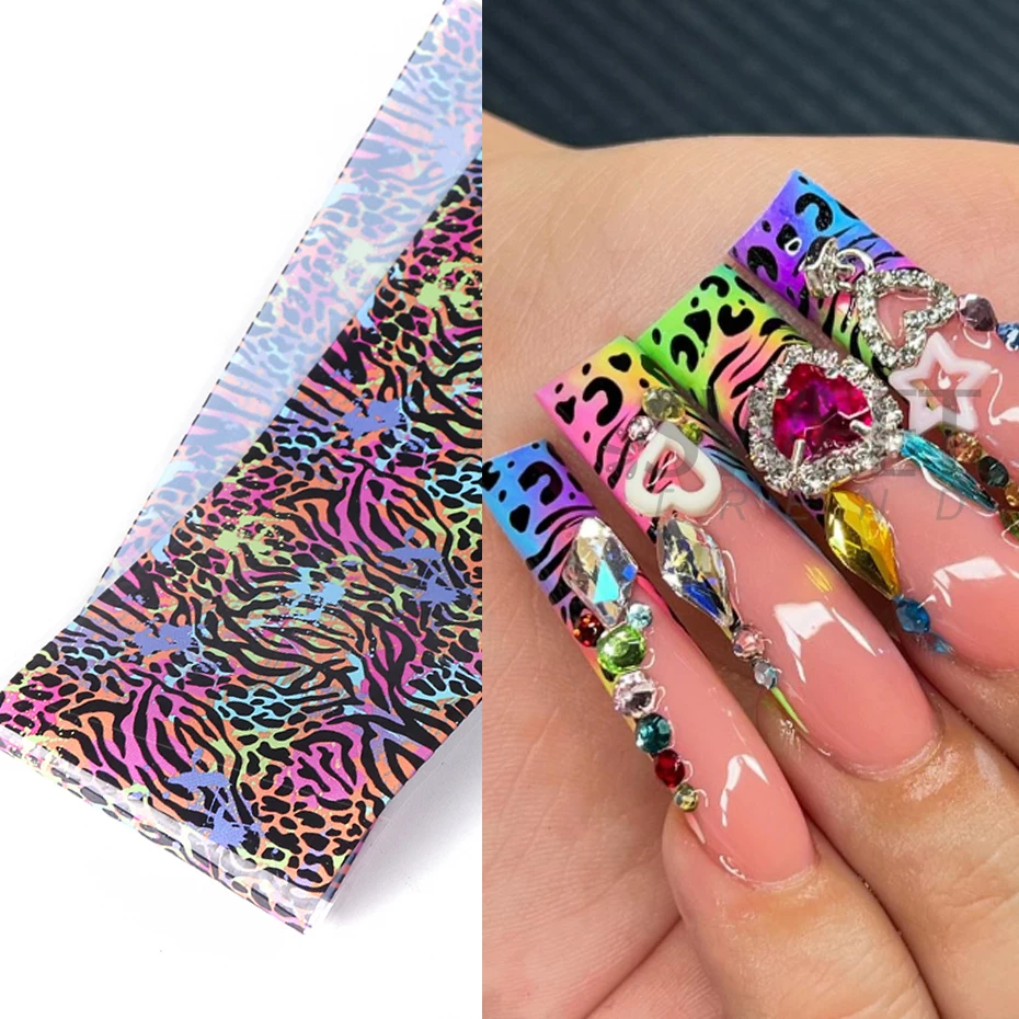 10 stuks kleurrijke luipaardpr - Nail Art Zebra recensie en prijs