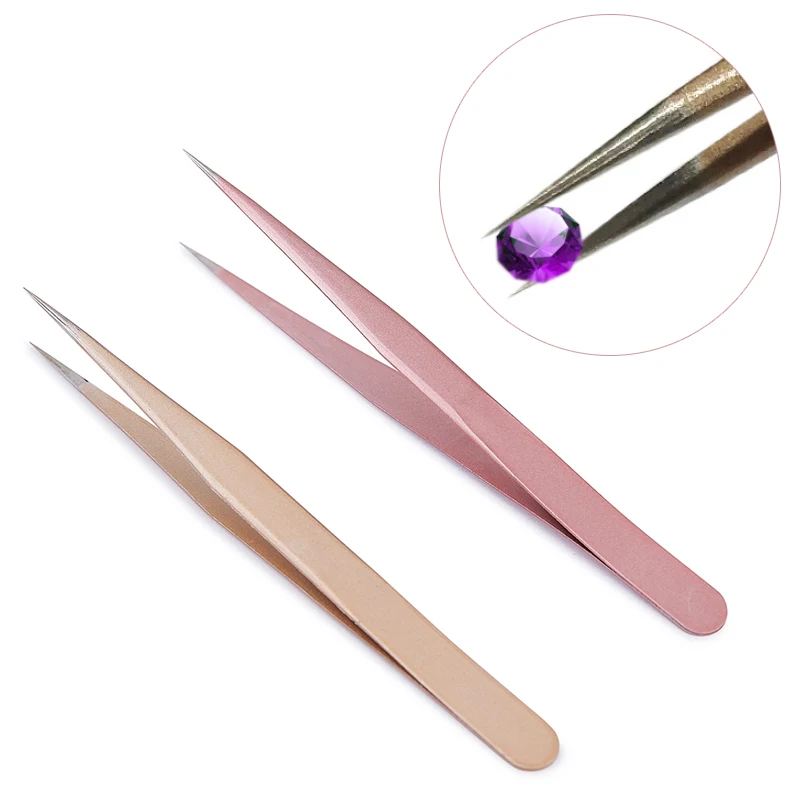 1 stuk rechte pincet in champa - Nail Art Rose Gold recensie en prijs