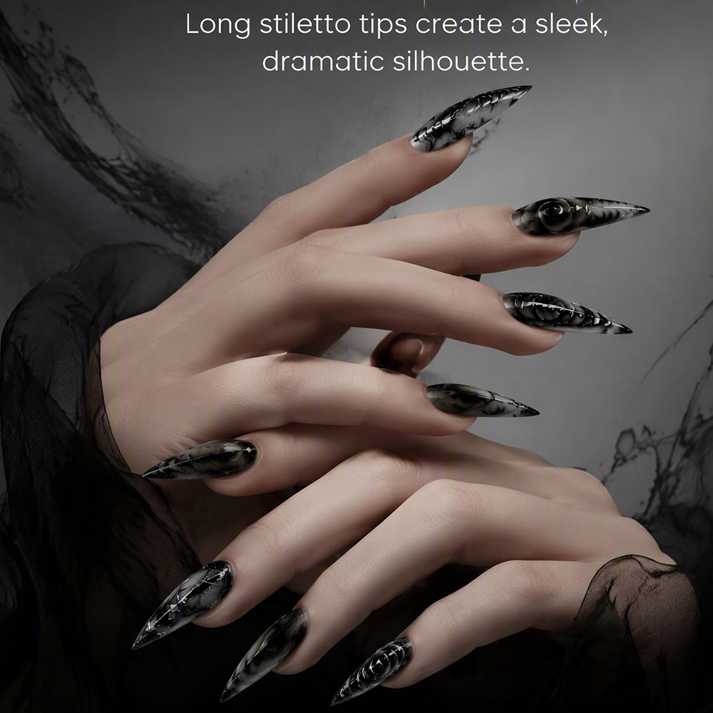 Stiletto Gothic Press-on Nagel - Nail Art Fake recensie en prijs