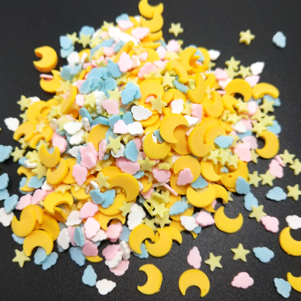 50G Gele Ster/Wolken Polymeerk - Nail Art Yellow recensie en prijs