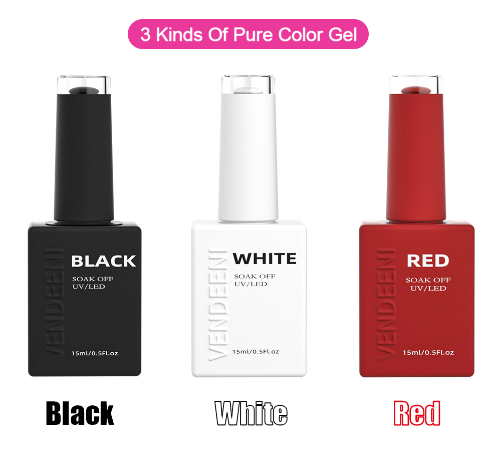 Vendeeni 15ml Zwart Wit Rood G - Nail Art Yellow recensie en prijs