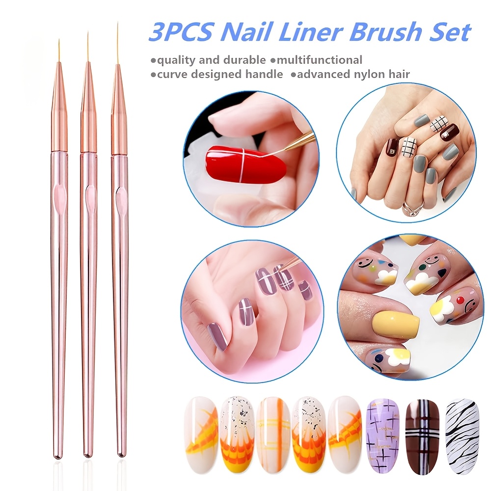 3 stks/set Nail Art Brush Nail - Nail Art Rose Gold recensie en prijs