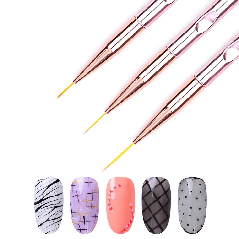 3 stks/set Nail Art Brush Nail - Nail Art Rose Gold recensie en prijs