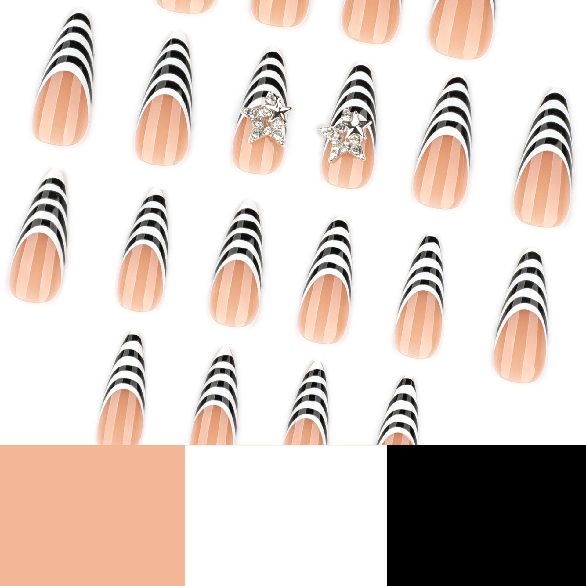 24 stuks zwart wit zebra strep - Nail Art Zebra recensie en prijs