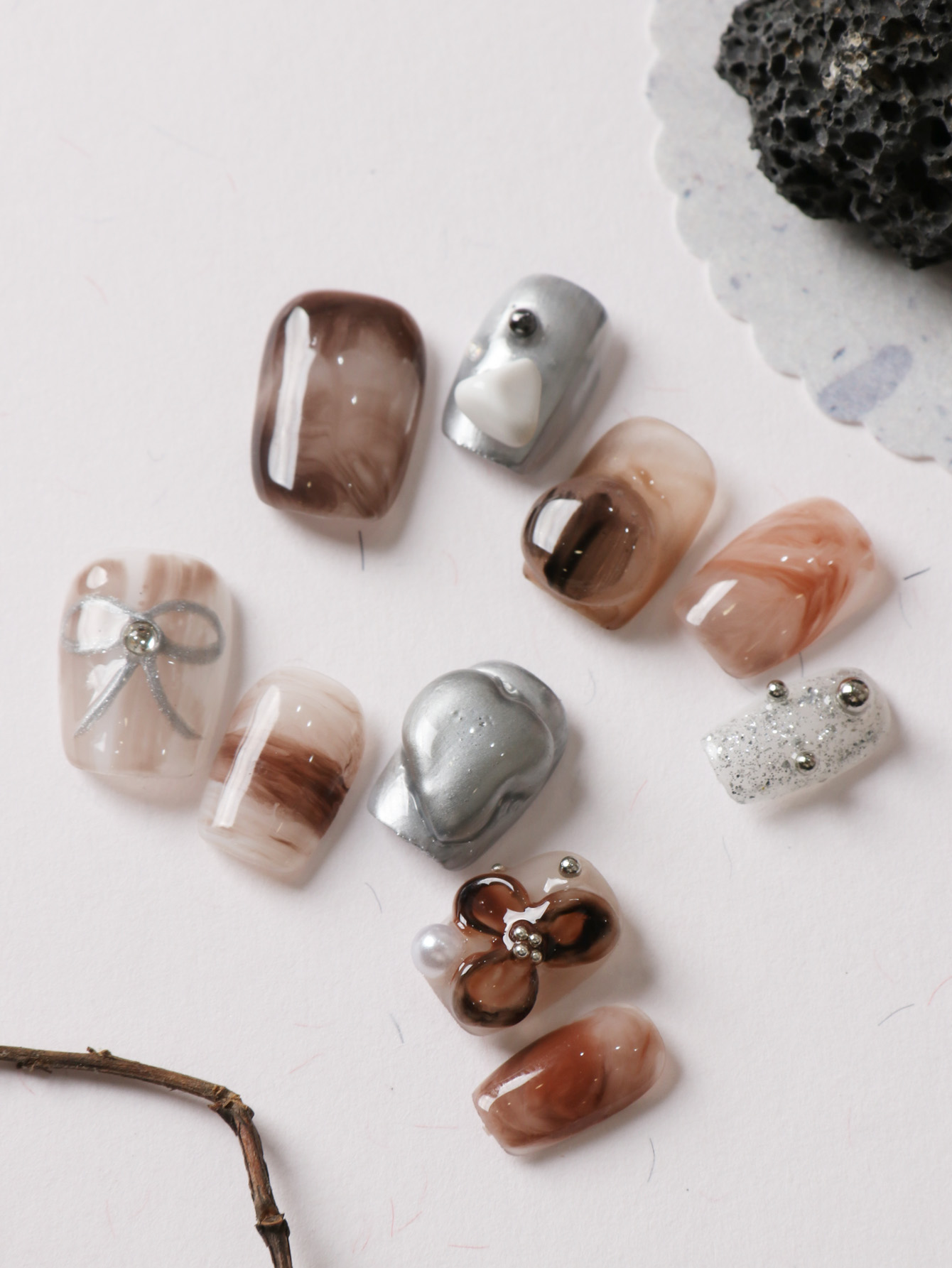 10 stuks opdruk nagels, korte  - Nail Adhesive Tab recensie en prijs