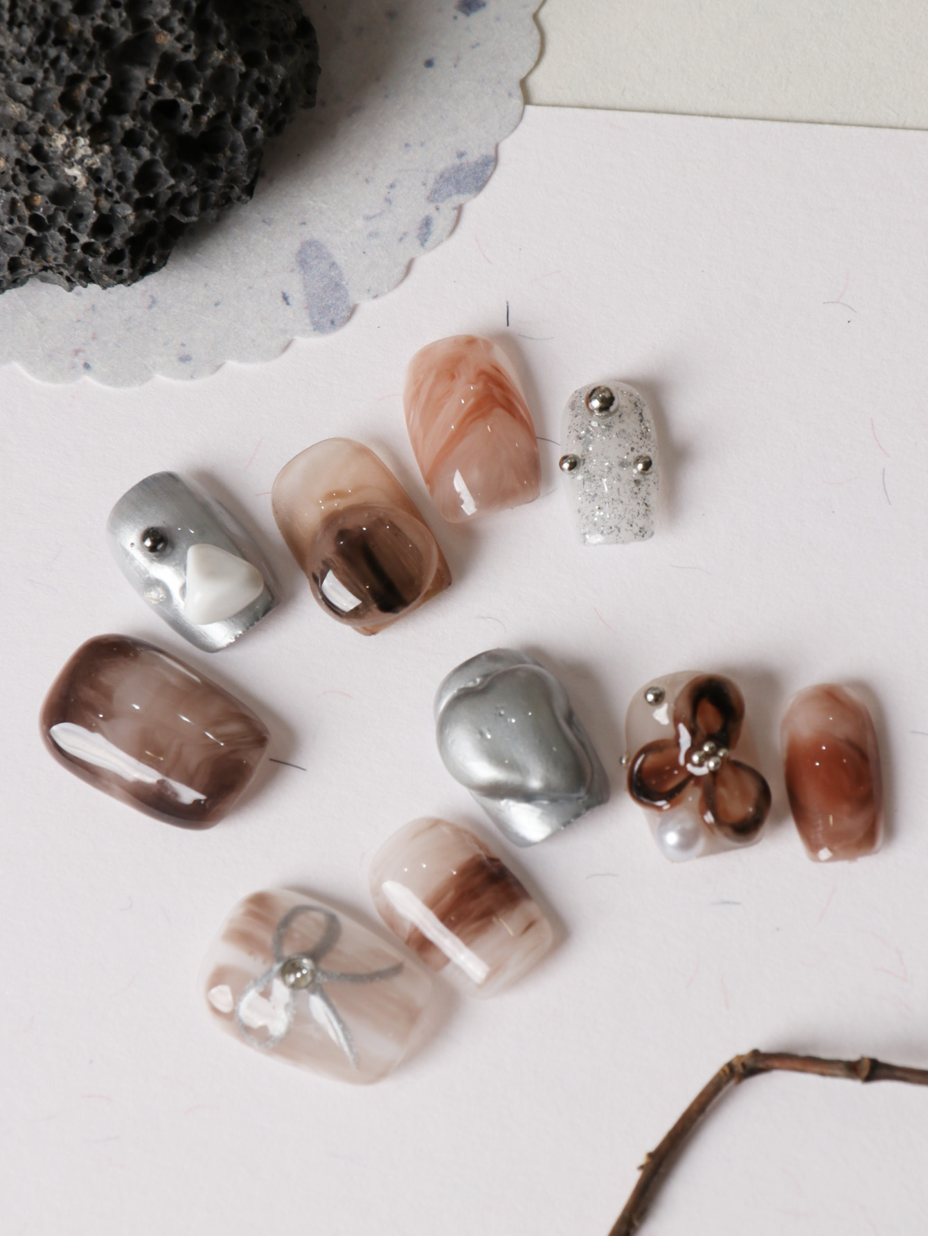 10 stuks opdruk nagels, korte  - Nail Adhesive Tab recensie en prijs